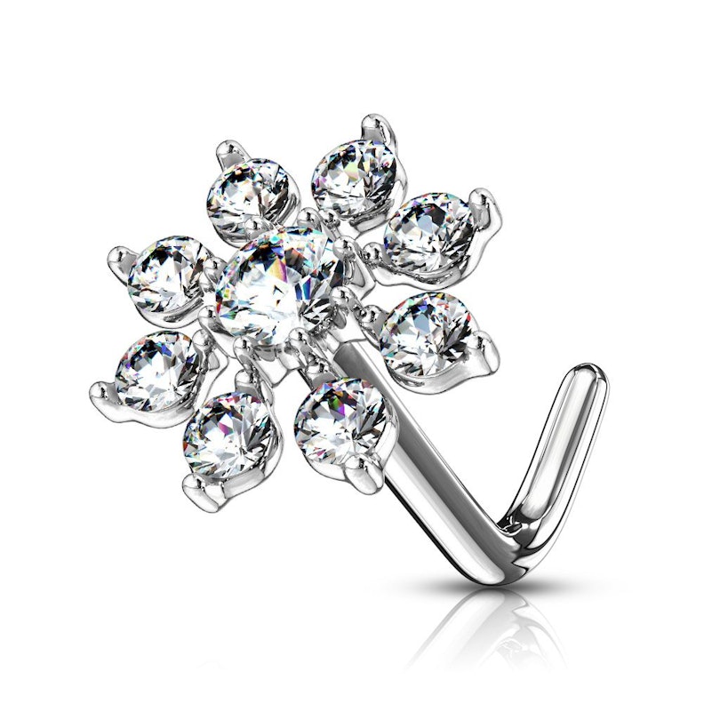 Næsepiercing med stenbesat stjerneskud Piercing - Danmark