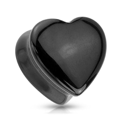 Hjerteformet plug af sort onyks