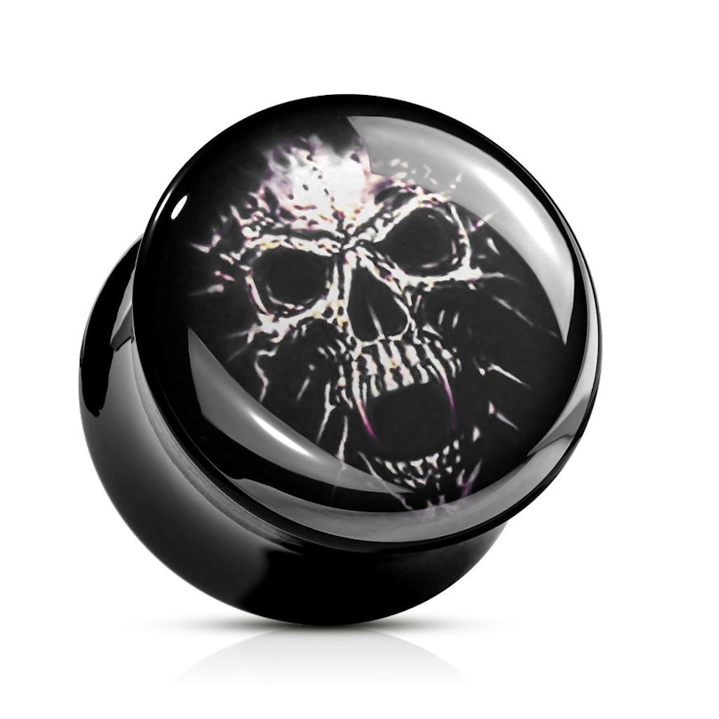 Plug af akryl med skull Kropssmykker - Danmark