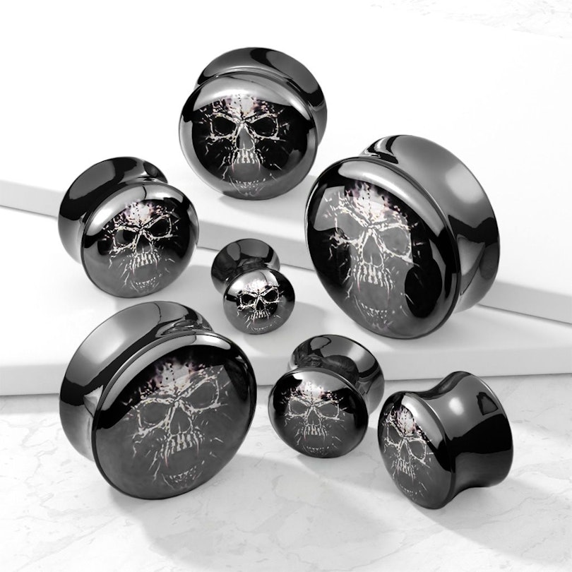 Plug af akryl med skull Kropssmykker - Danmark