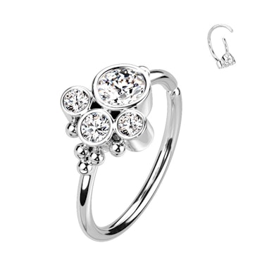 Twist-ring med klynge af runde sten