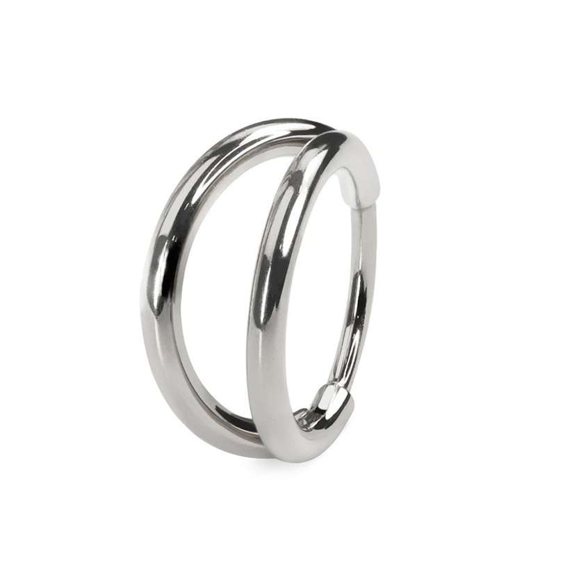 Dobbeltring af titanium Piercingsmykker - Danmark