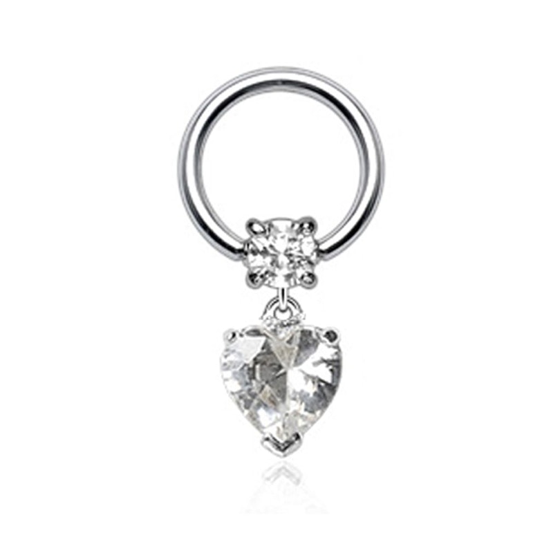 Ring med hjertevedhæng Kropspiercing - Danmark