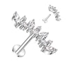 Labret af titanium med marquise-sten og runde sten Piercing - Danmark