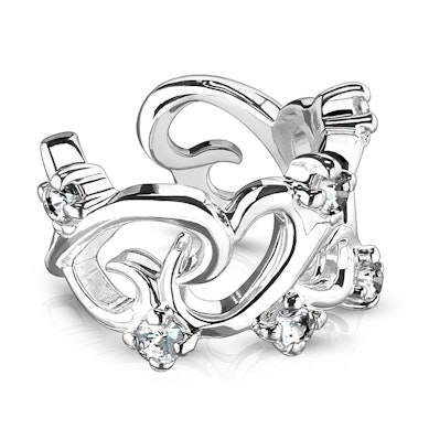 Earcuff med filigranhjerter