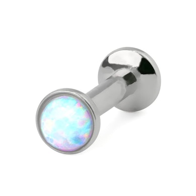Push-in labret med opal