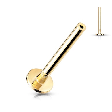 Løs push-in labret af 14 karat guld