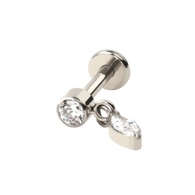 Labret af titanium med marquise-vedhæng