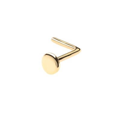 Næsepiercing af 14 karat guld med flad top
