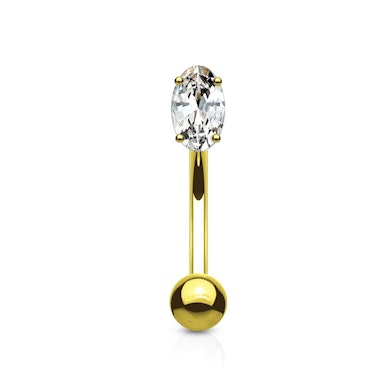 Buet stav af 14 karat guld med sten