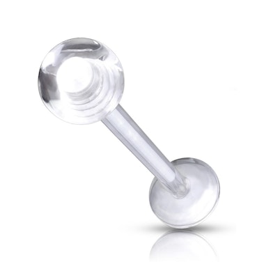Gennemsigtig labret retainer med kugle
