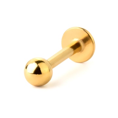 Labret af farvet titanium med indvendigt gevind