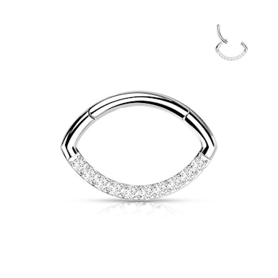 Hængslet oval ring med stenrække