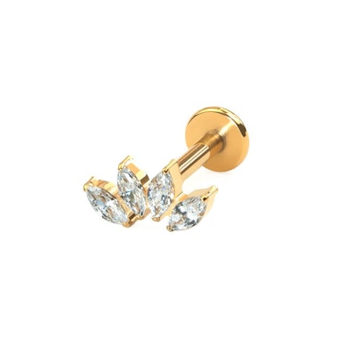 Titaniumlabret med fire marquise-sten