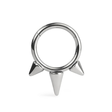 Ring af titanium med hængsel og spikes