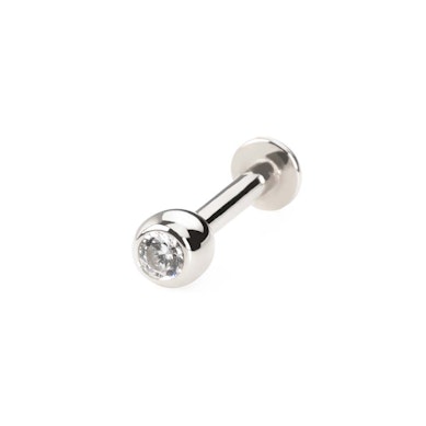 Labret af 14 karat guld med sten