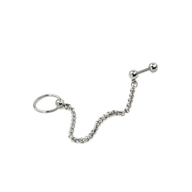 Ring og stav til tragus og helix med kæde