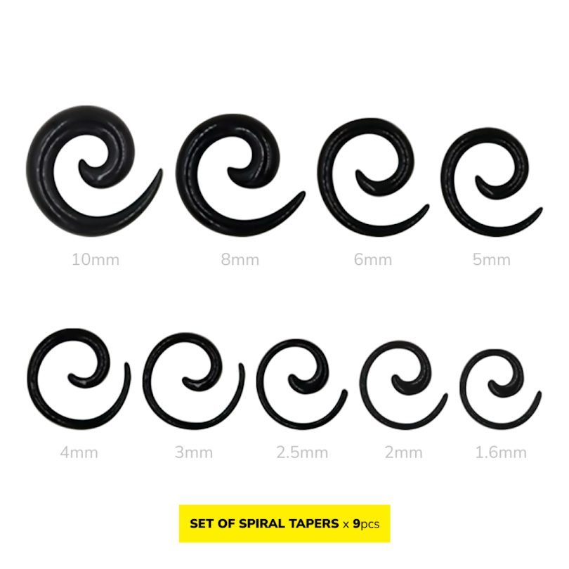 Spiralformet tapersæt af akryl Piercing - Danmark