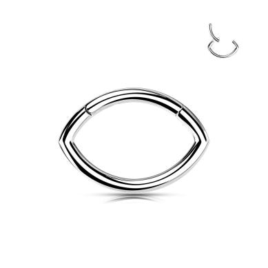 Ovalformet hængslet ring i titanium