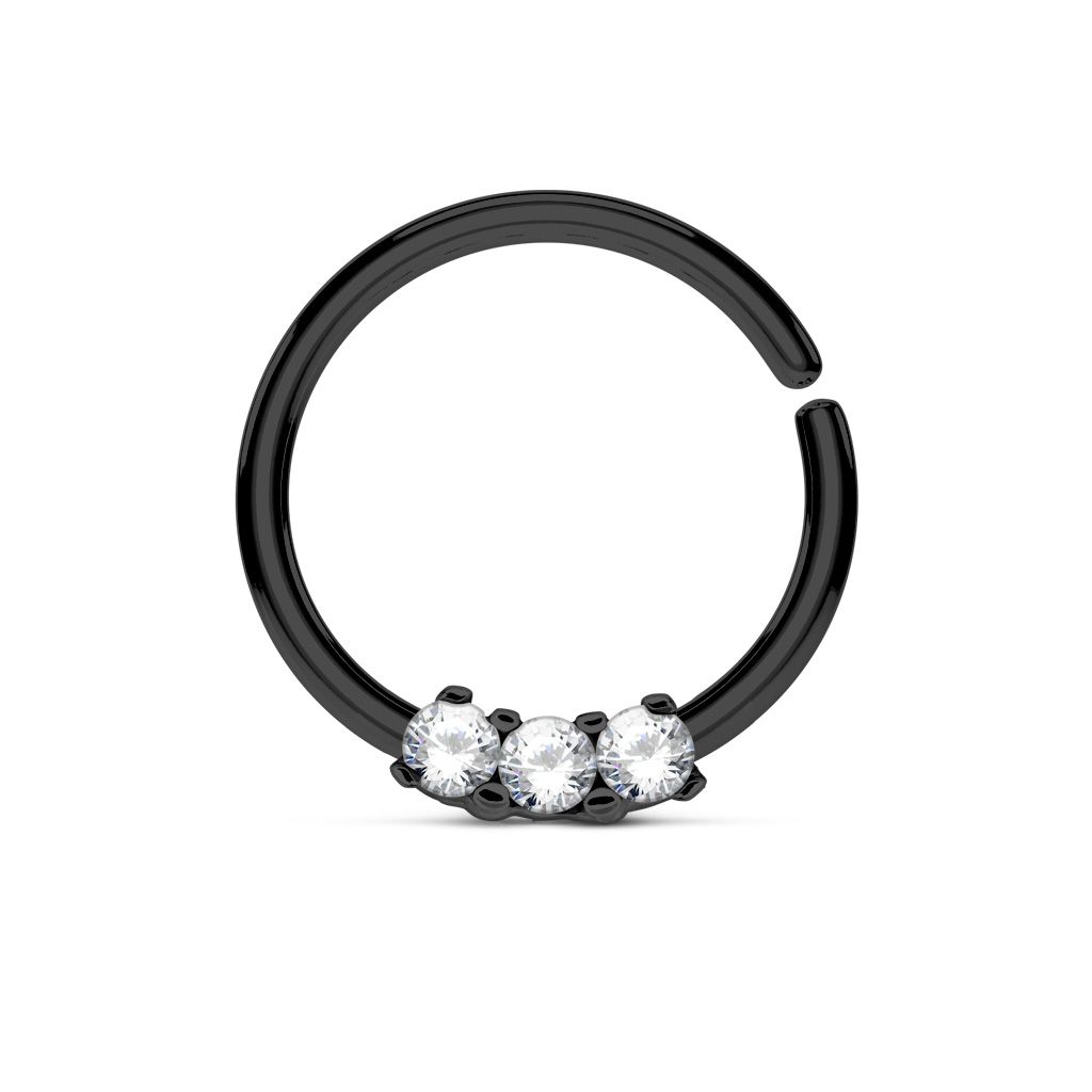 Lille septumpiercing med små sten