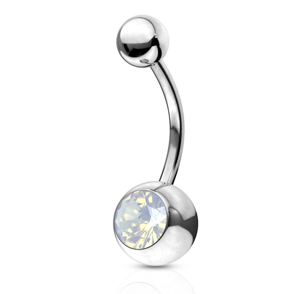 Navlepiercing med sten af opalite