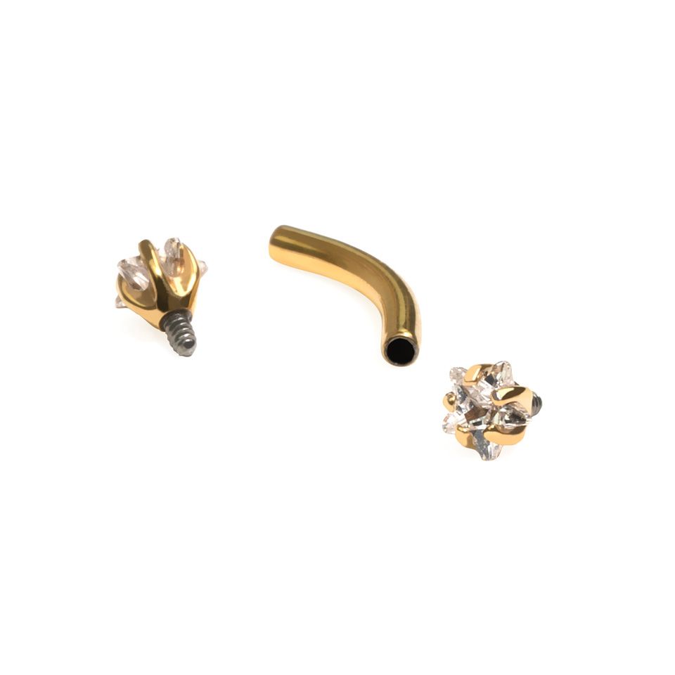 Buet stav af titanium med stjerneformede CZ-sten