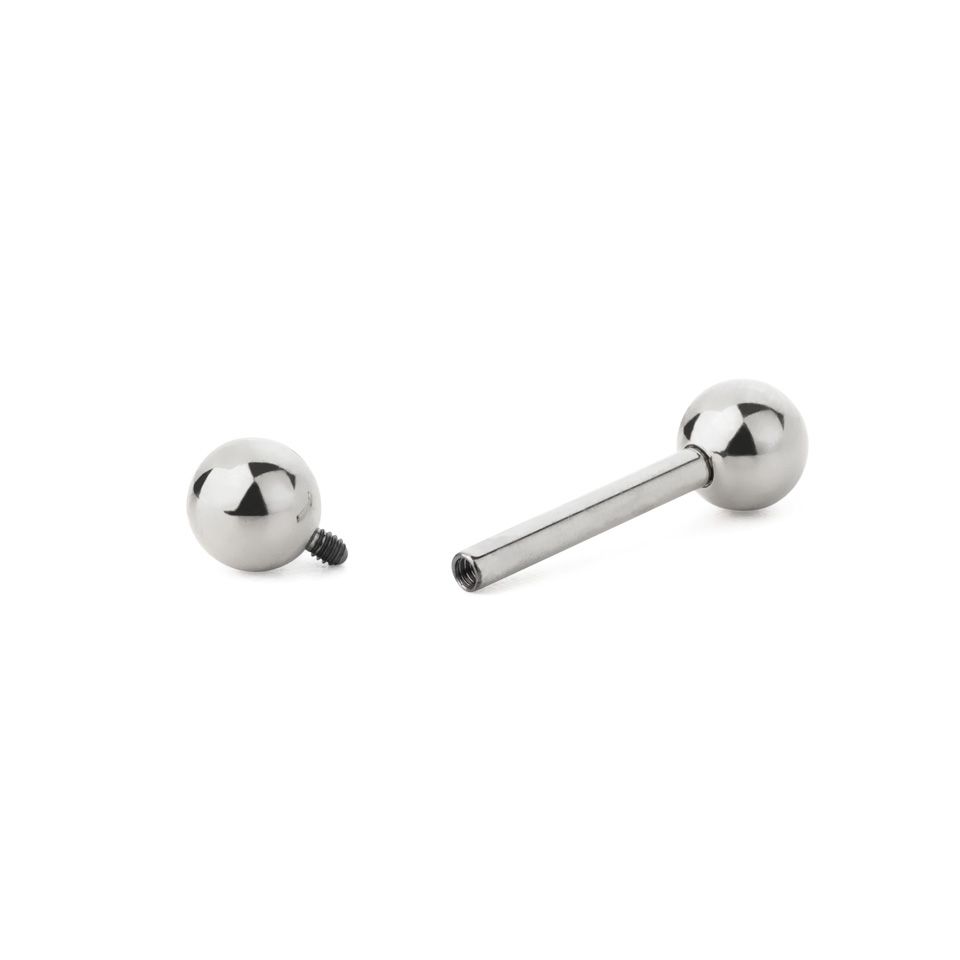 Lige stav af titanium med indvendigt gevind