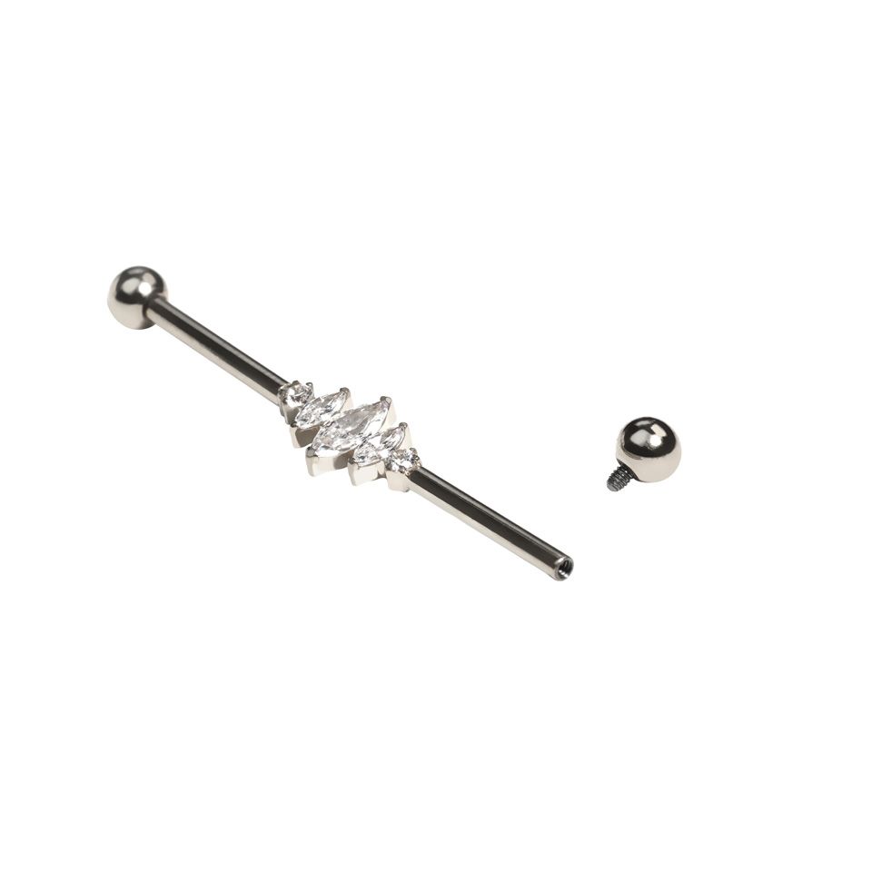 Industrial-stav af titanium med marquise-sten