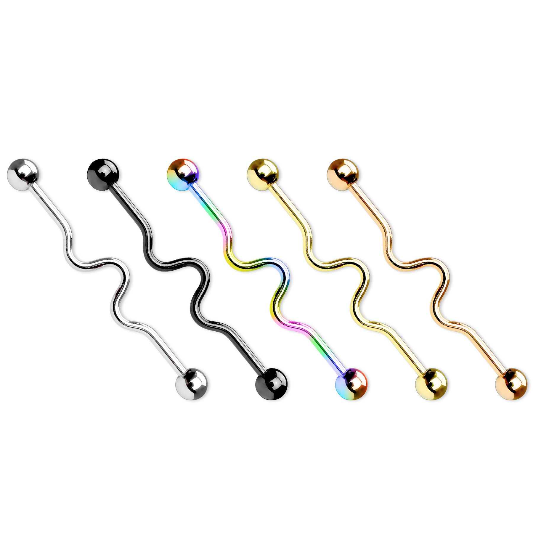Bølget industrial piercingstav