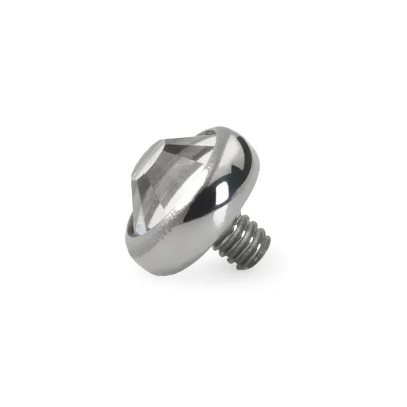 Dermal anchor af titanium med sten