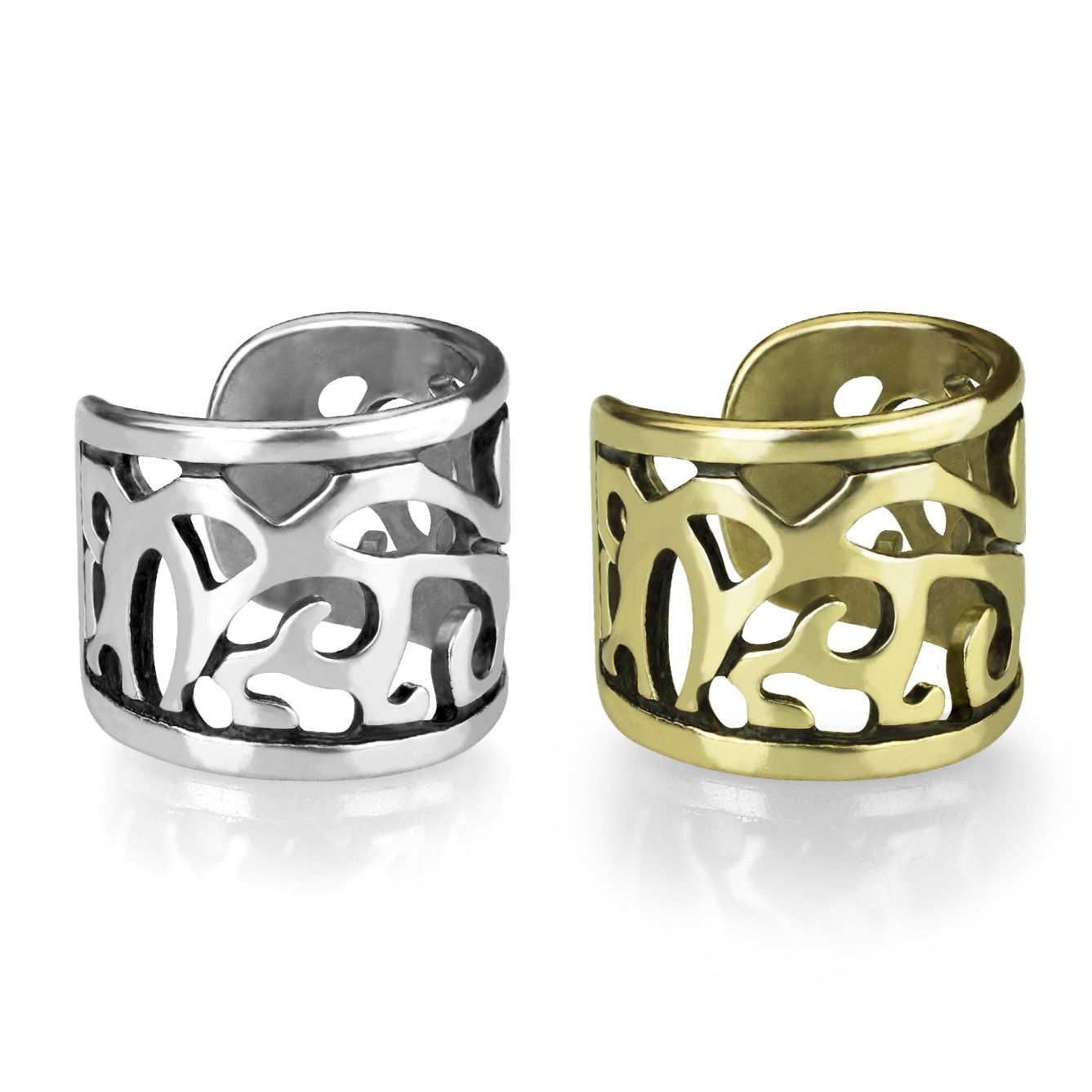 Earcuff med bredt filigran-design
