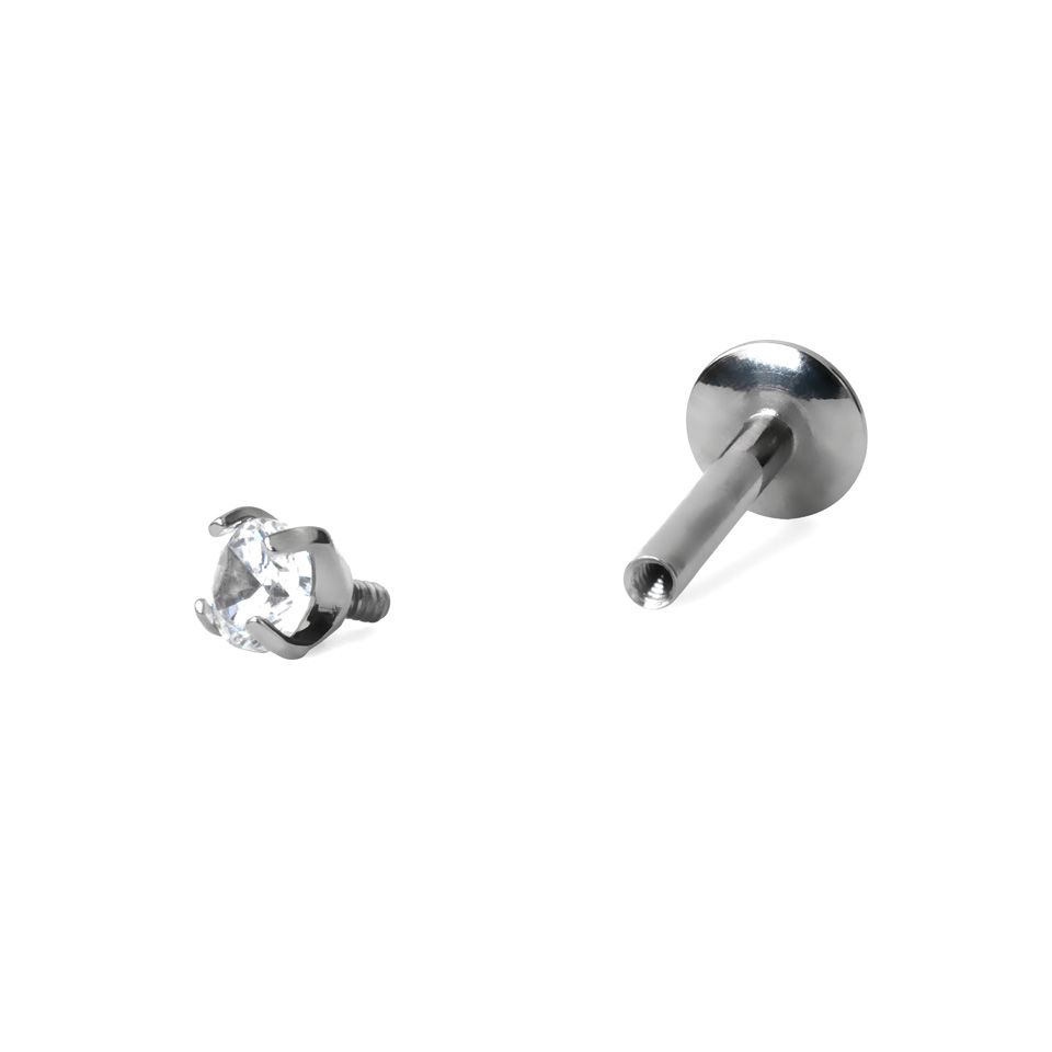 Labret af titanium med forskellige stendesigns