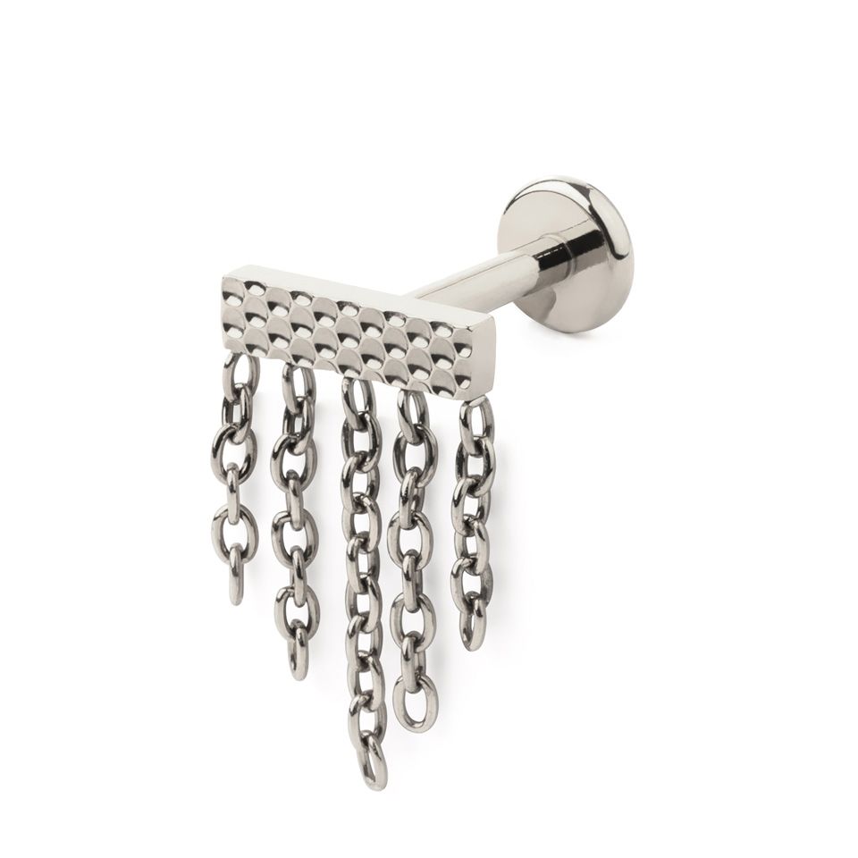 Rektangulær labret med kæder