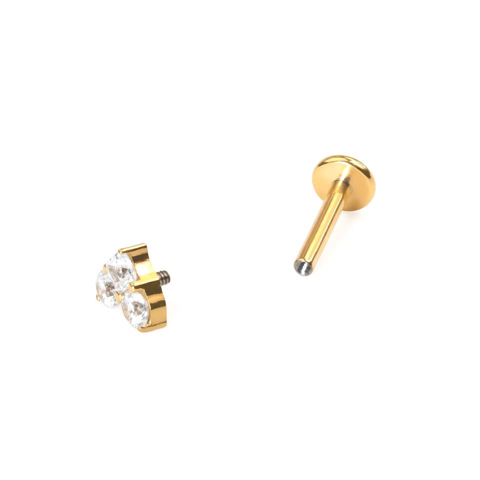 Hjerteformet titaniumlabret med sten