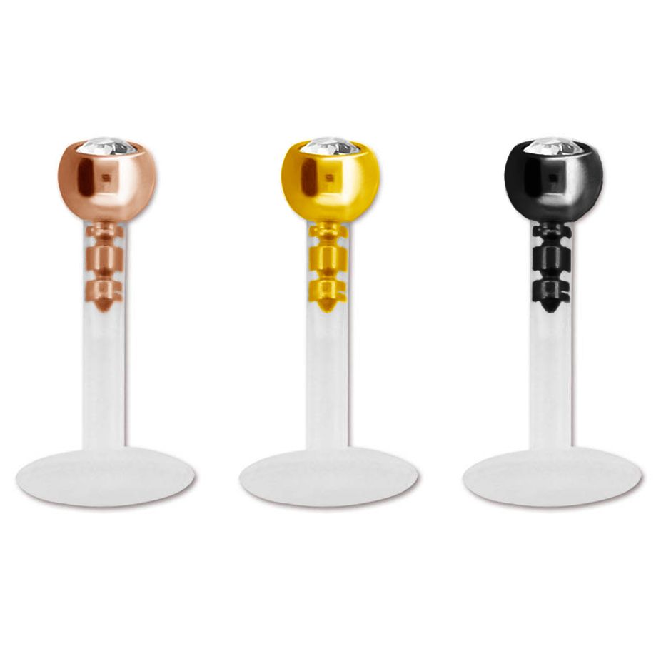 Labret af ptfe med farvet stentop
