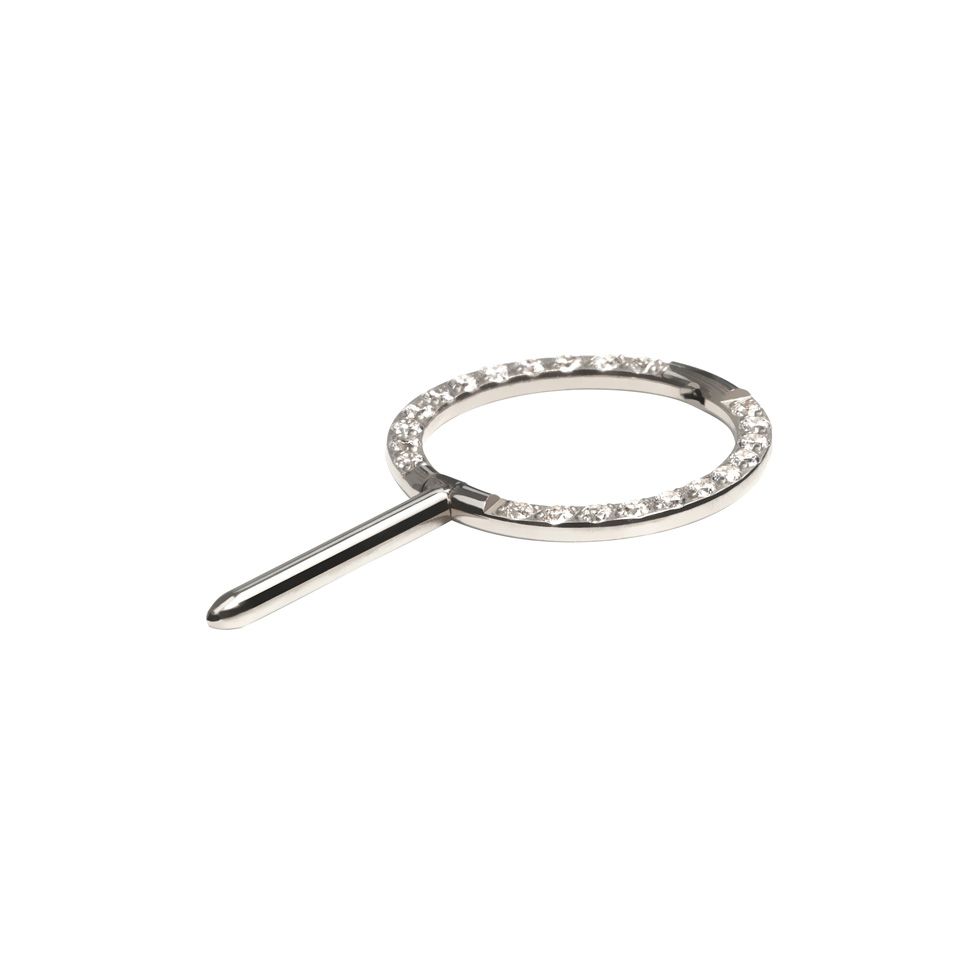 Nipple clicker af titanium med pavé-sten