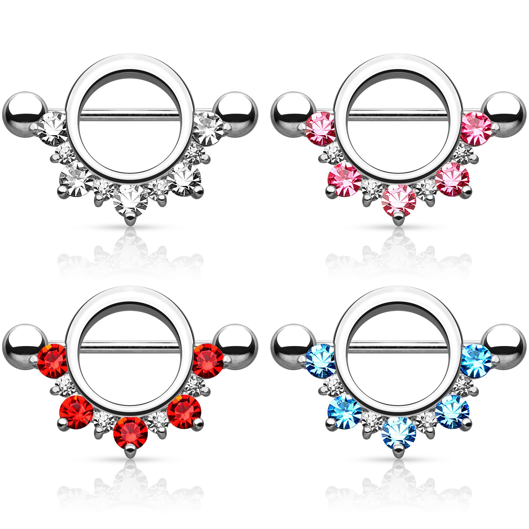 Brystpiercing med stenbue