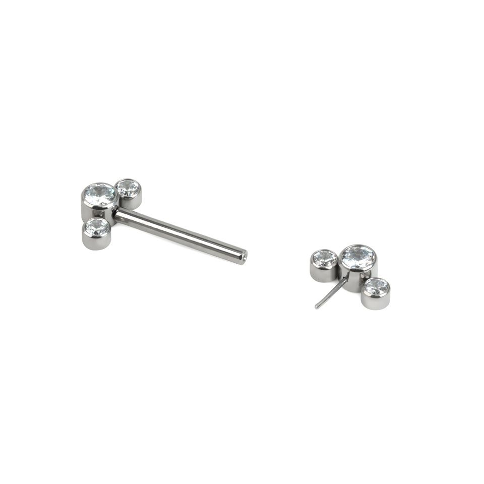 Push-in nipplepiercing med sten i forskellige farver