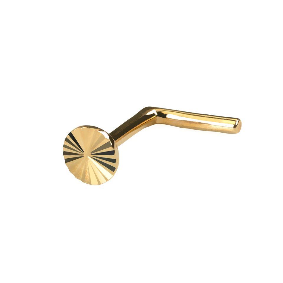 14K guldnæsestav med diamantdesign