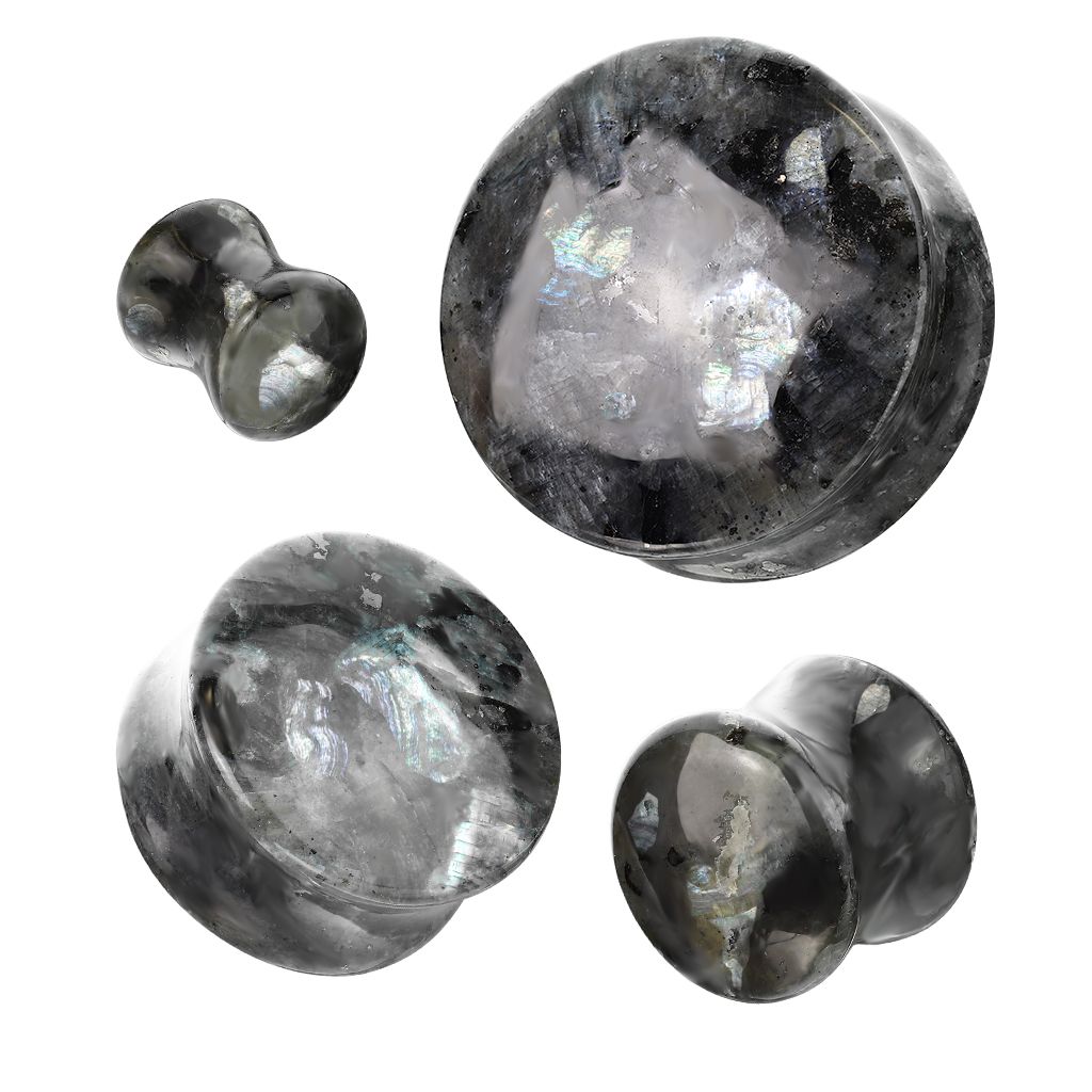 Plug af naturlig sort labradorite