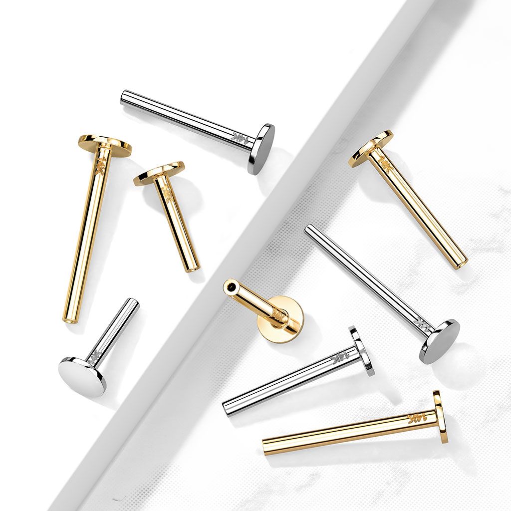 Løs push-in labret af 14 karat guld