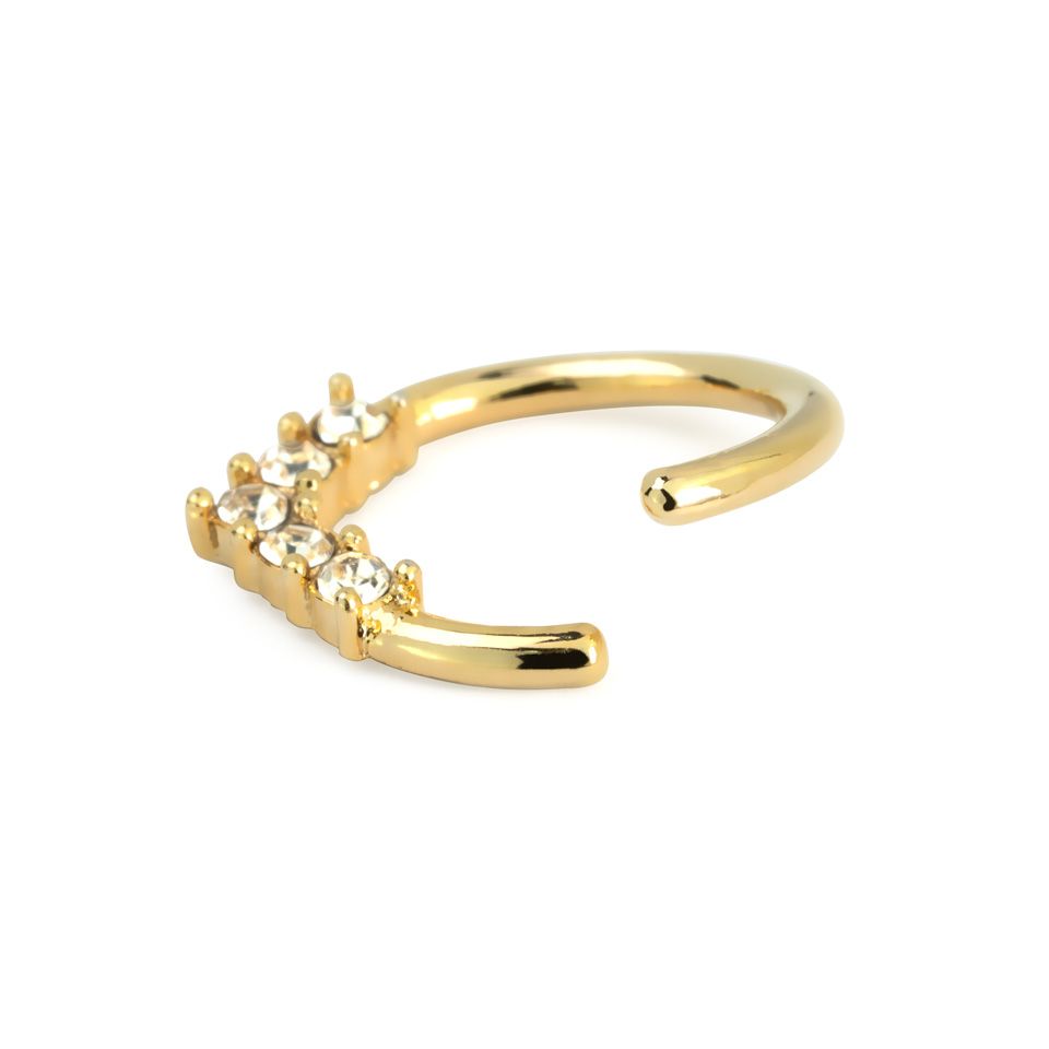 Ring med stenbesat V-form
