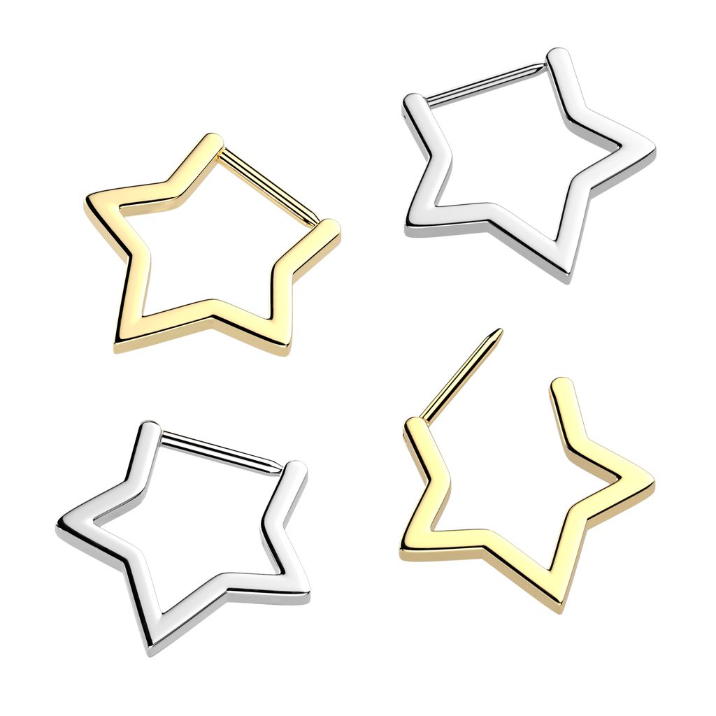 Stjerneformet clicker-ring af titanium