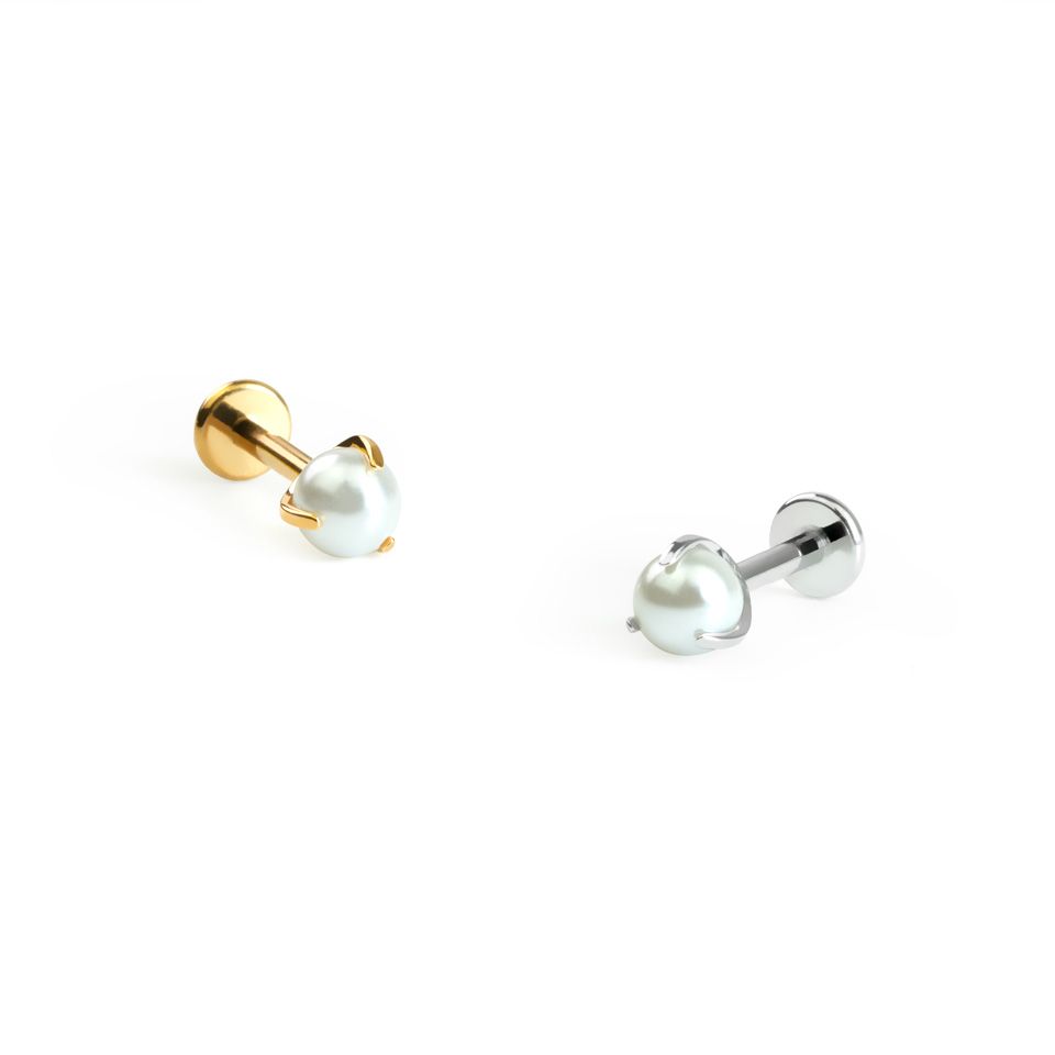 Titaniumlabret med perle
