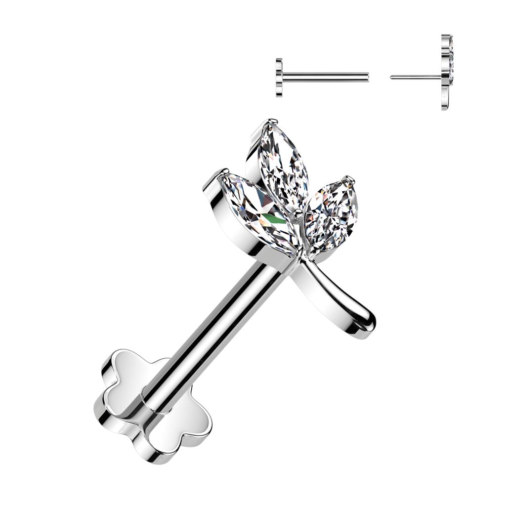Labret med blad og blomst af titanium