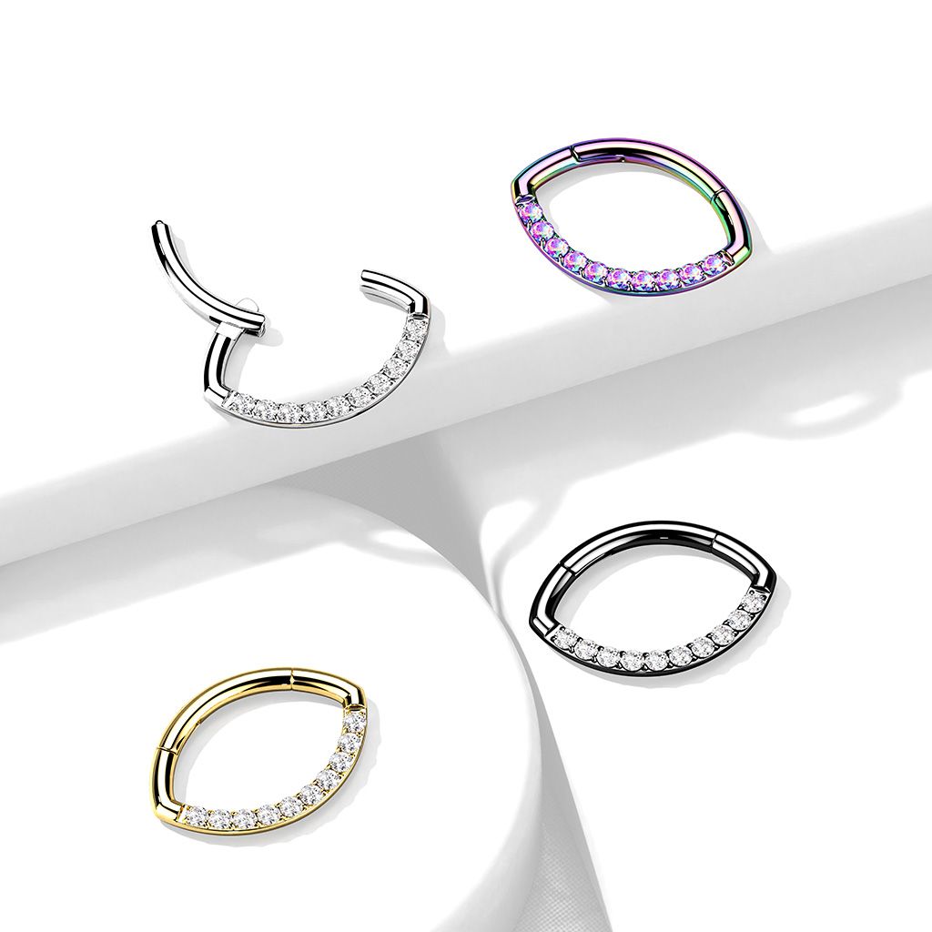 Hængslet oval ring med stenrække
