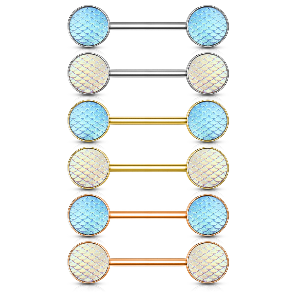 Brystpiercing med nuanceskiftende drageskæl Piercing - Danmark