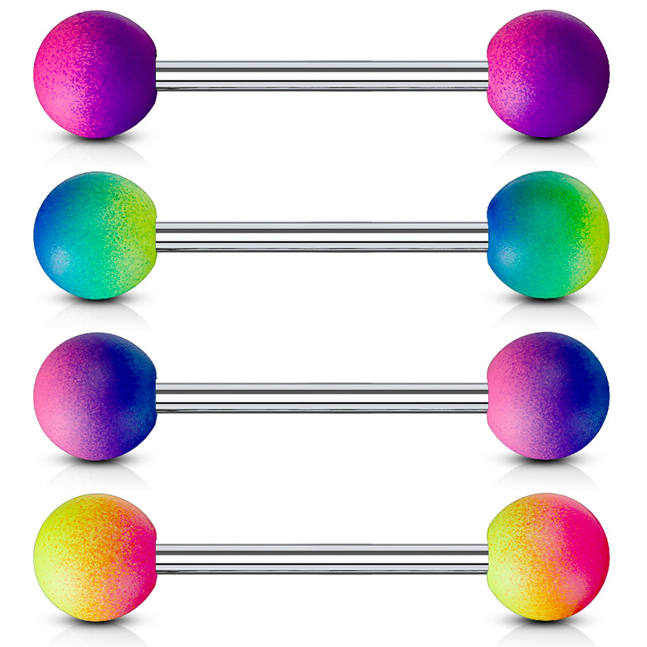 Piercingstav med gummibelagte kugler Piercinger - Danmark