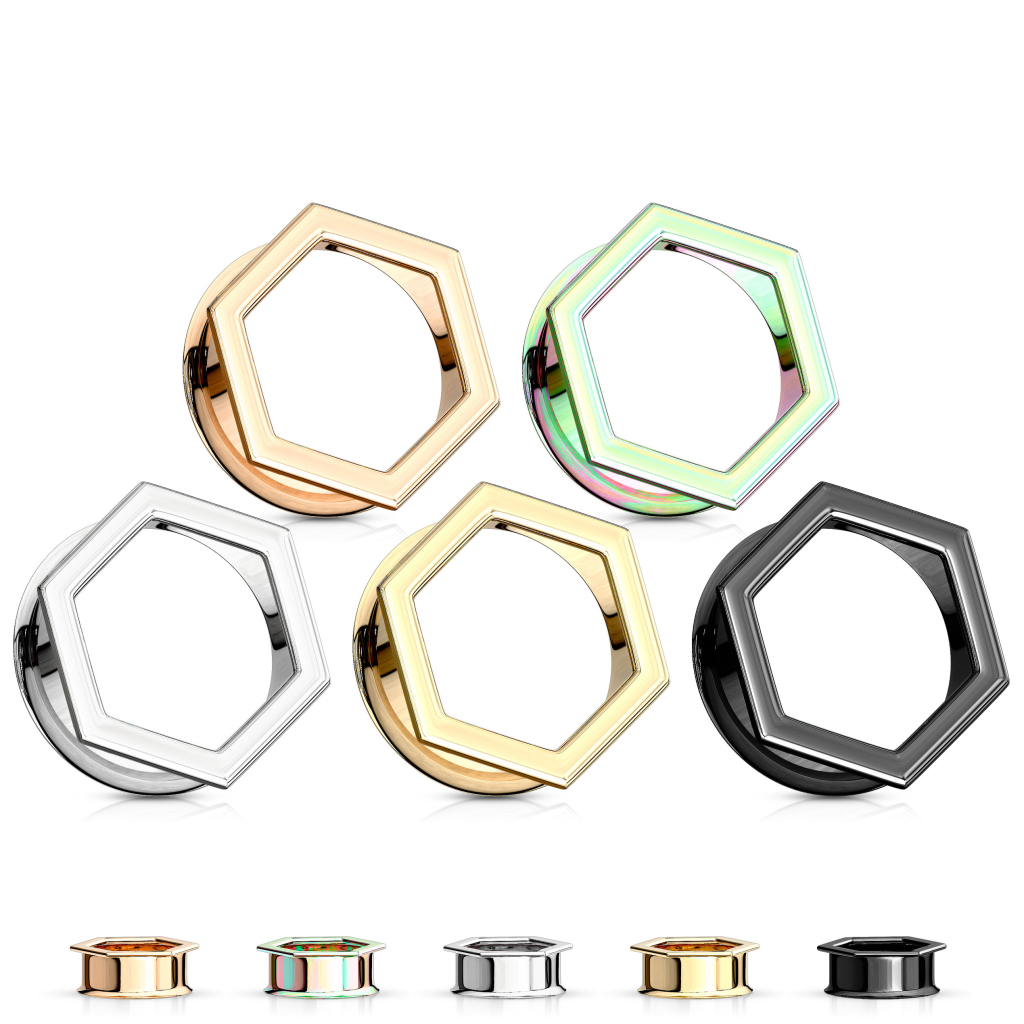 Sekskantet tunnel i flere farver Kropspiercing - Danmark