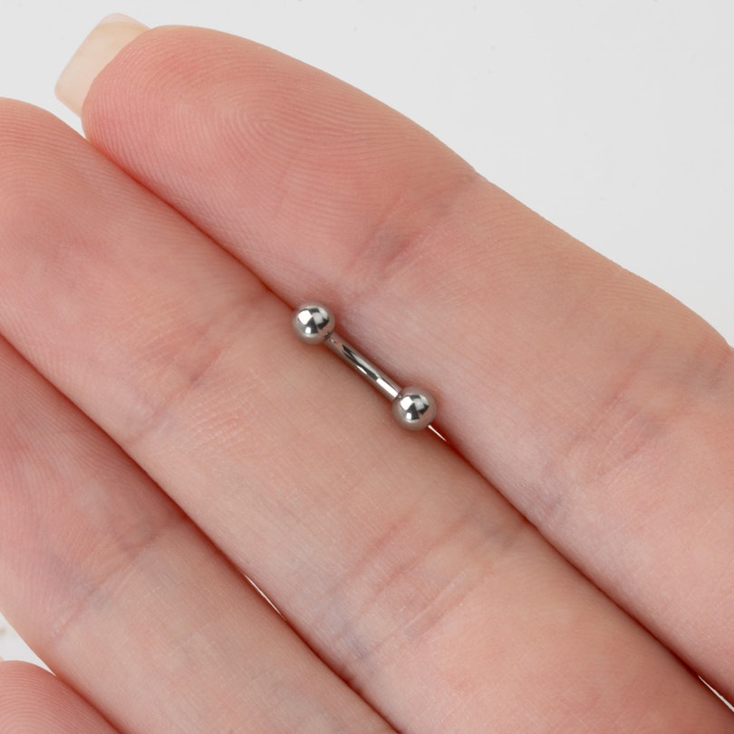 Buet stav af titanium med indvendigt gevind Piercingsmykker - Danmark